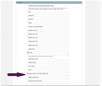 Section A Principal contact adress