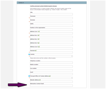 Section A alternative email